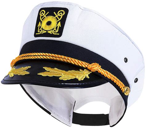 Sailor Ship Yacht Boat Captain Hat Navy Marines Admiral Cap Hat White