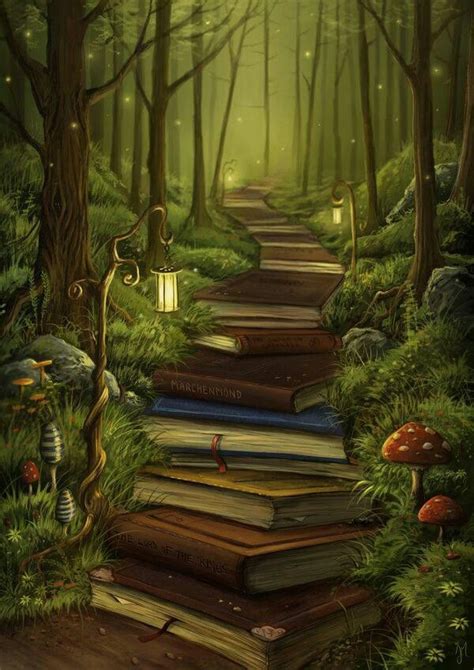 Book Pathway Art Fantasy Art Book Art