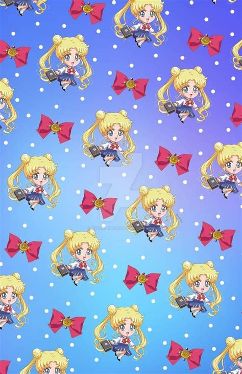 Chibi Usagi Pattern By Riccardobacci On DeviantArt Sailor Moon Wallpaper Sailor Moon