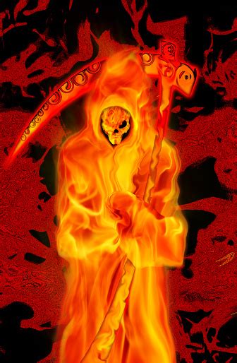 Grim Reaper In Fire Stock Photo Download Image Now Istock