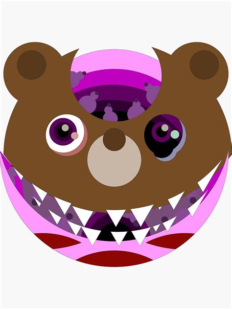 Trippy Bear Sticker By Rsnoman Redbubble