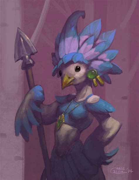 Nightblue Art Avian Spearwoman Starbound Bird Art Drawing Concept Art Characters Art