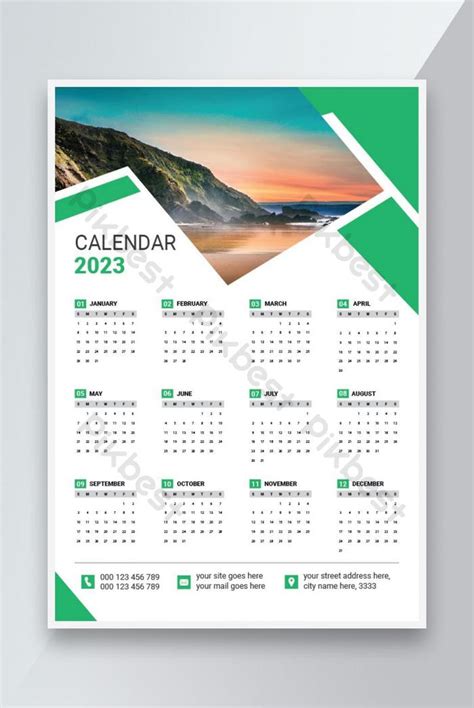 Single Page 2023 Wall Calendar Design Template Ai Free Download Pikbest