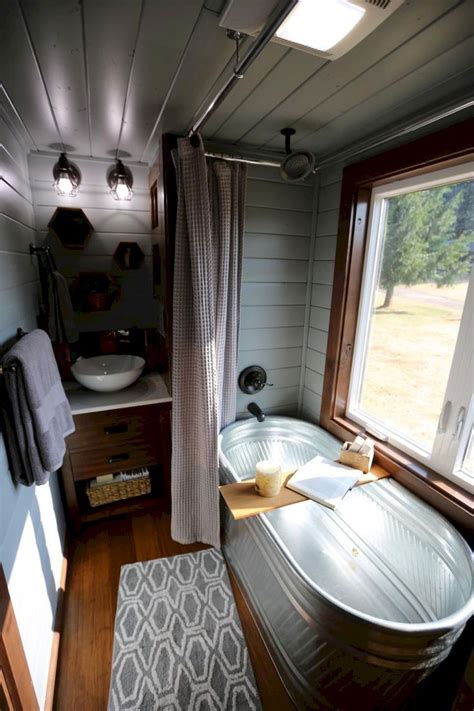 70 Cool Tiny House Bathroom Shower With Tub Ideas Tiny House Interior