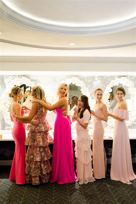 These Sparkly Floral And Hot Pink Bridesmaids Dresses Take Mix And
