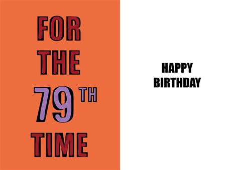 Happy 79th Birthday Funny 79th Birthday Card 79 Years Old A Witty And