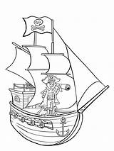 Pirate Ship Coloring Pages Printable Boys sketch template