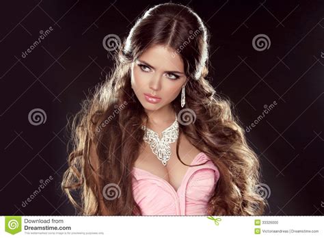 Hairstyle Long Hair Fashion Beautiful Girl Model With