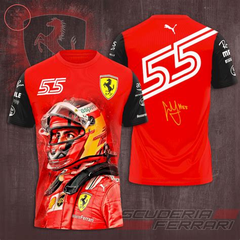 Hot Scuderia Ferrari Carlos Sainz 55 T Shirt 3d