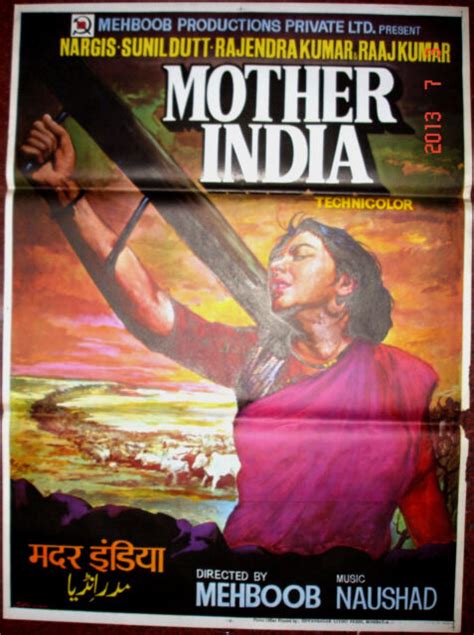 Mother India 1957 Original Art Poster 4 Bollywood 29x 39 Nargis