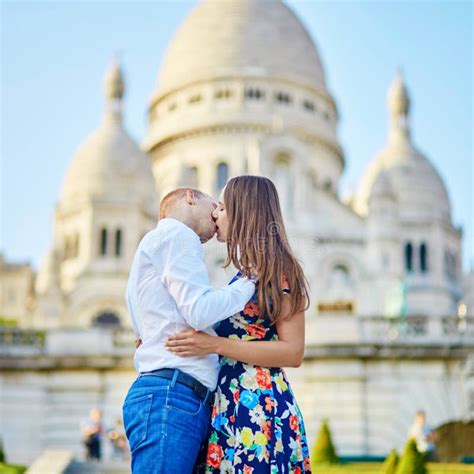 Romantic Couple In Paris On Montmartre Stock Photo Image Of Dating
