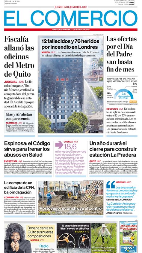 El Comercio Ecuador Jueves 15 De Junio De 2017 Infobae