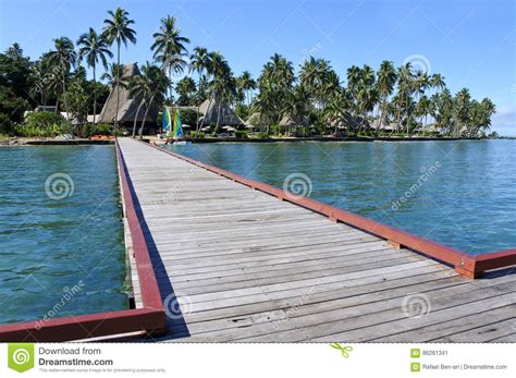 Landscape Of A Tropical Resort In Fiji Stock Image Image