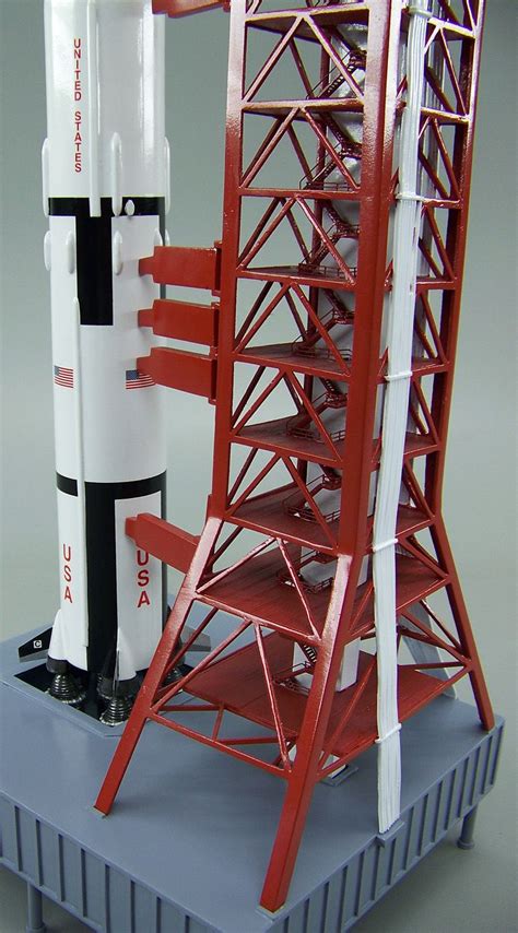 NASA Apollo Saturn V Rocket On Tower Launch Pad 1 200 Scale
