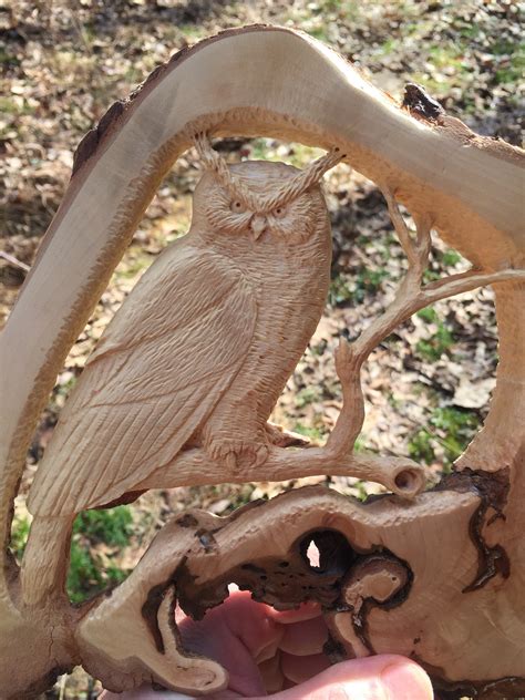 Owl Wood Carving Hand Carved Wall Art Sculpture Wall Plaque