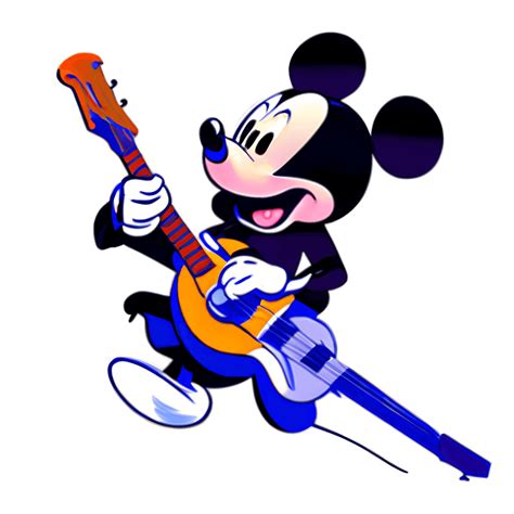 Mickey Mouse Com Uma Guitarra · Creative Fabrica