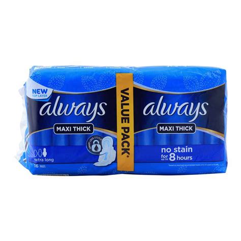 Always Maxi Thick Extra Long Value Pack 16 Pads Fairopk