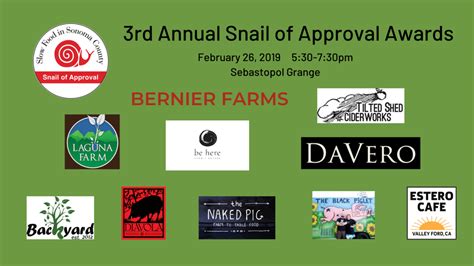 3rd Annual Snail Of Approval Awards • Slow Food Usa