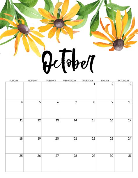 printable calendar floral paper trail design