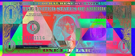 Obverse Of A Colorized One U S Dollar Bill Digital Art By Serge