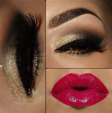 Gold Smokey Eye With Red Lips Smokeyeye Makeup Help Kiss Makeup Love