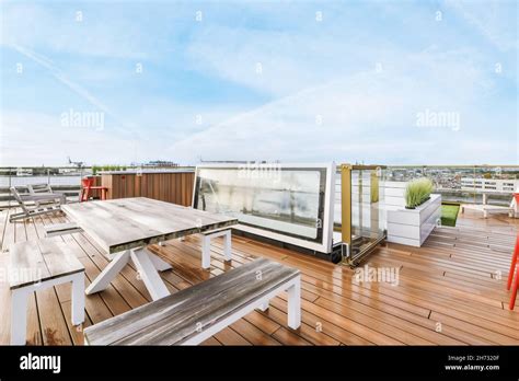 Cozy Summer Veranda On The Roof Of The House Stock Photo Alamy