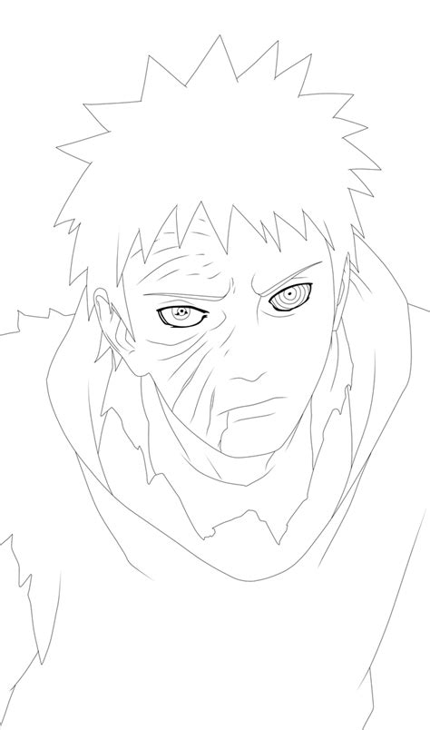 Naruto 599 Tobi Real Face Obito Lineart By Allanwade On Deviantart