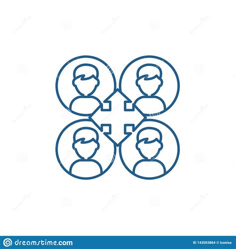 Business Networking Line Icon Concept Business Networking Flat Vector