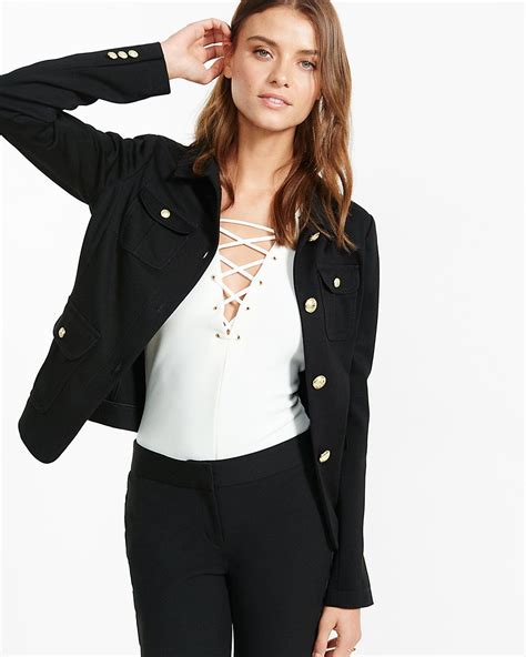 this four pocket jacket takes inspiration from a military look but delivers a sleek and