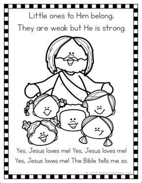 Jesus loves me * bible coloring pages. Jesus Loves Me Coloring Pages Free Printables Set for Kids