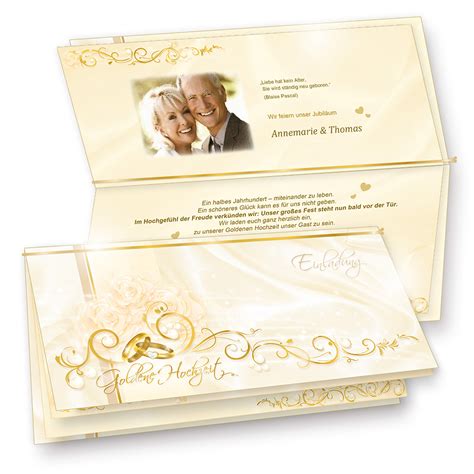 148 x 148 mm maße offen: Einladungskarten Goldene Hochzeit 20 Karten Einladungen ...