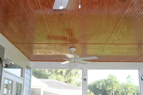 Stained Beadboard Ceiling Screen Porch Shelly Lighting