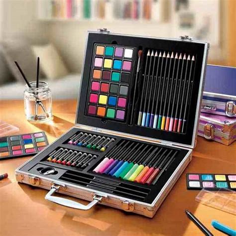 Portable Kids Art Supplies Set Drawing Painting Pencil Kit With