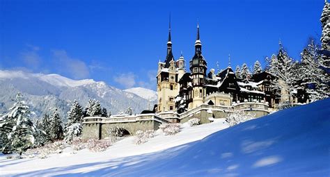 Peles Castle During Winter Romania Europe