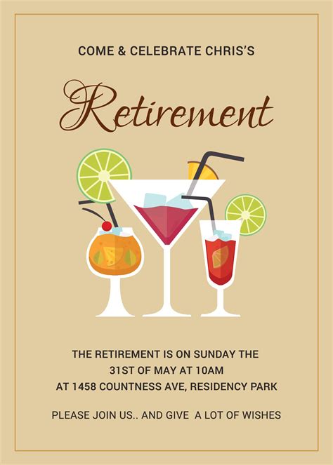 Retirement Party Invitation Template Free Printable
