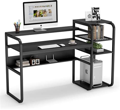 Organize the workspace of your dreams with help from this 47'' computer desk from tribesigns. Tribesigns Rustic Computer Desk with Storage Shelves, 57 inch Industrial Office Desk with Hutch ...