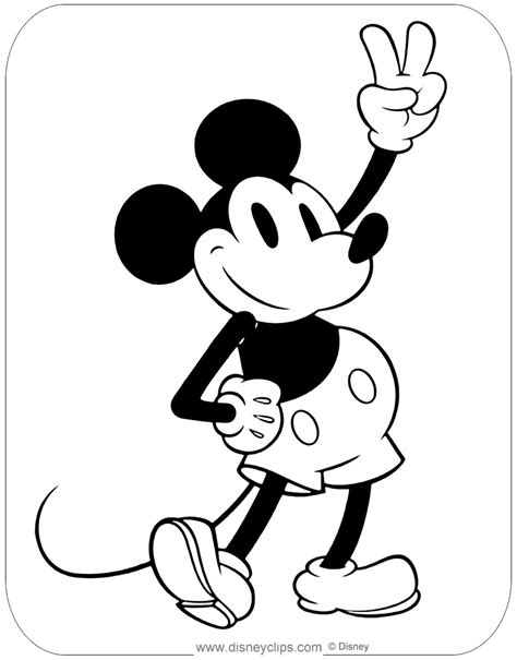 145 mickey pictures to print and color. Classic Mickey Mouse Coloring Pages | Disneyclips.com