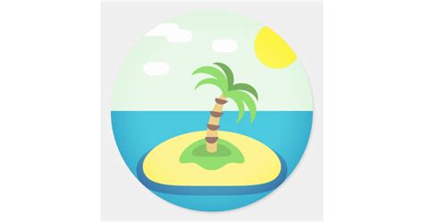 Pegatina Redonda Emoji Tropical De La Isla Zazzlees