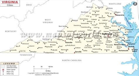 Cities In Virginia Map Of Virginia Cities