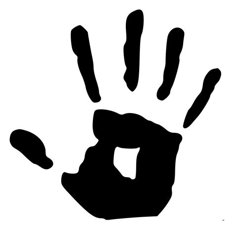 Best Photos Of Black Hand Print Handprint Clip Art Black And