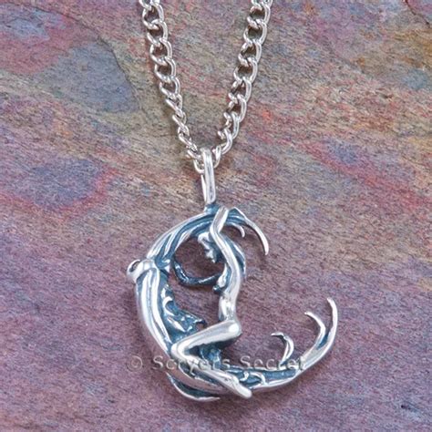 925 STERLING SILVER Nude WOMAN RIDING MAN In The MOON Charm Pendant