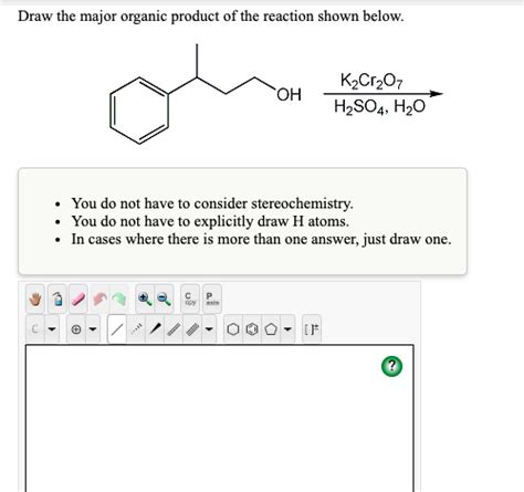 Solved Draw The Major Organic Product Of The Reaction Shown