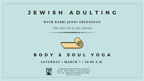 Bez Jewish Adulting Body And Soul Yoga Jewish Federation Of Greater