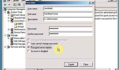 How To Create Local User Account Windows Server 2003 Youtube