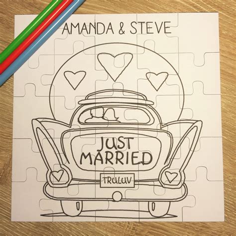 Kids Wedding Puzzle Just Married Coloring Puzzle Wedding With Kids