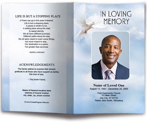 Free Funeral Program Template Printable Printable Blank World