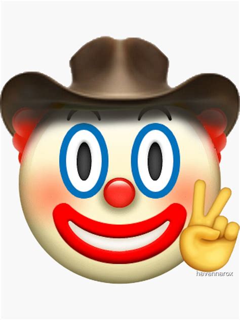 Cowboy Clown Emoji Sticker For Sale By Havannarox Redbubble