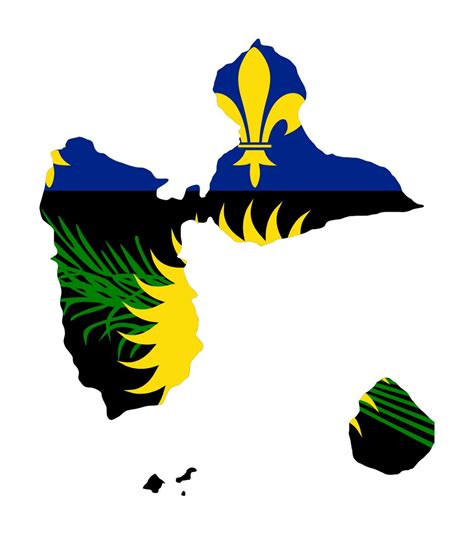 Guadeloupe, an overseas region and department of france located in the caribbean, has no flag with official status other than the french national flag. Detailed flag map of Guadeloupe | Guadeloupe | North ...