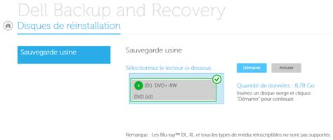 Sauvegarde et restauration d'un PC Dell