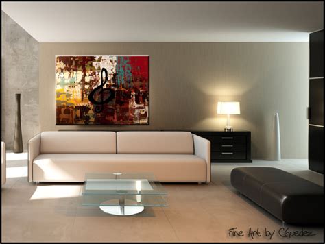 Modern Music Abstract Art Painting Rock On Textured
